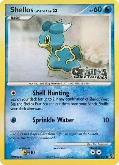 Shellos East Sea (Origins Game Fair 2008) Nintendo Promos Pokemon card