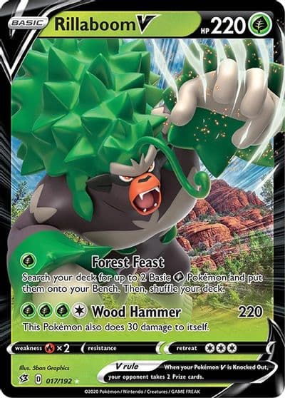 Rillaboom V SWSH02: Rebel Clash Pokemon card