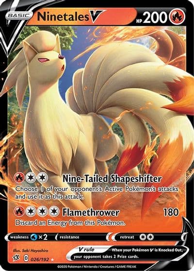 Ninetales V SWSH02: Rebel Clash Pokemon card