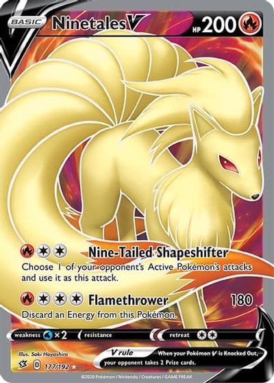 Ninetales V (Full Art) SWSH02: Rebel Clash Pokemon card