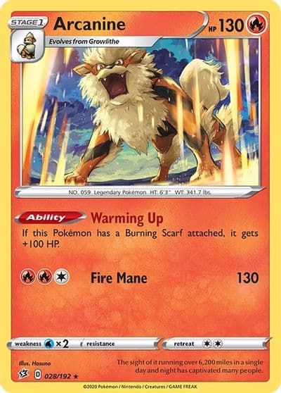 Arcanine SWSH02: Rebel Clash Pokemon card