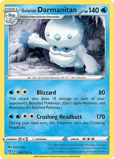 Galarian Darmanitan SWSH02: Rebel Clash Pokemon card