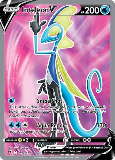 Inteleon V (Full Art) SWSH02: Rebel Clash Pokemon card