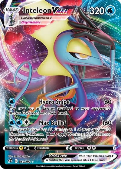 Inteleon VMAX SWSH02: Rebel Clash Pokemon card