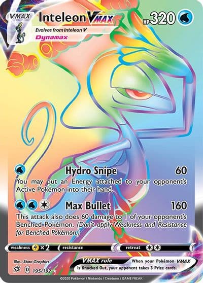 Inteleon VMAX (Secret) SWSH02: Rebel Clash Pokemon card