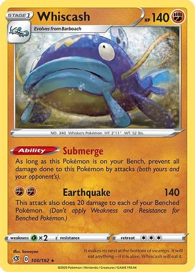 Whiscash SWSH02: Rebel Clash Pokemon card