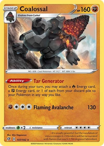 Coalossal SWSH02: Rebel Clash Pokemon card