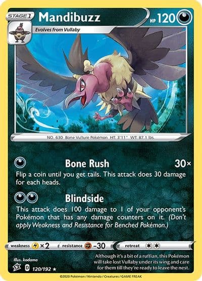 Mandibuzz SWSH02: Rebel Clash Pokemon card