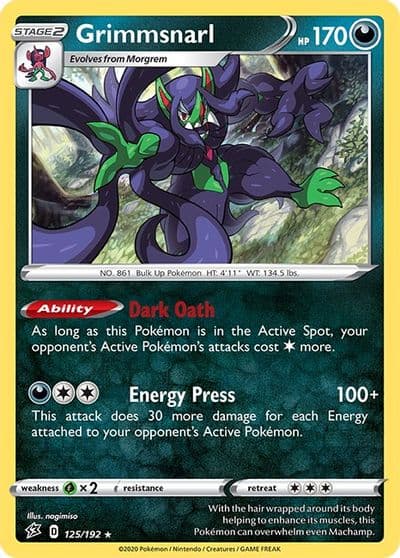 Grimmsnarl SWSH02: Rebel Clash Pokemon card
