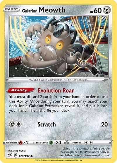 Galarian Meowth SWSH02: Rebel Clash Pokemon card