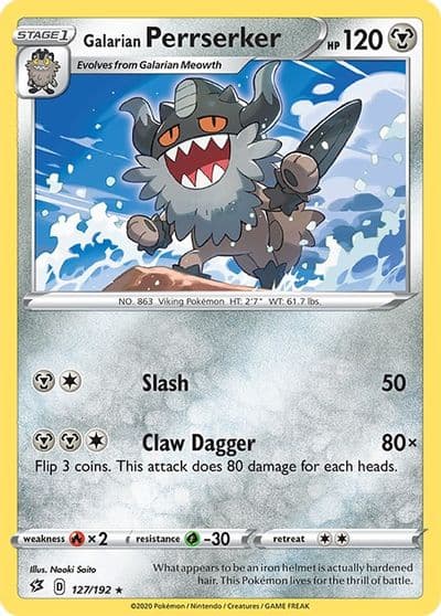 Galarian Perrserker SWSH02: Rebel Clash Pokemon card