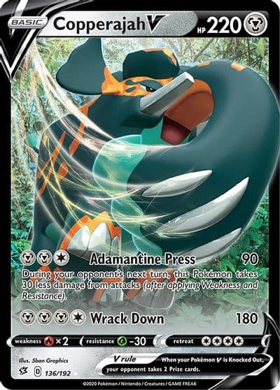 Copperajah V SWSH02: Rebel Clash Pokemon card