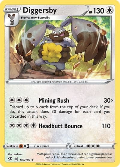 Diggersby SWSH02: Rebel Clash Pokemon card