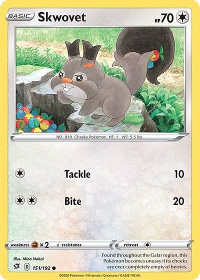 Skwovet SWSH02: Rebel Clash Pokemon card