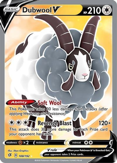 Dubwool V (Full Art) SWSH02: Rebel Clash Pokemon card