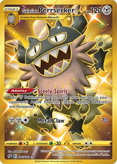 Galarian Perrserker (Secret) SWSH02: Rebel Clash Pokemon card