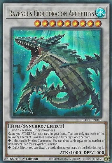 Ravenous Crocodragon Archethys Eternity Code Yu-Gi-Oh! card