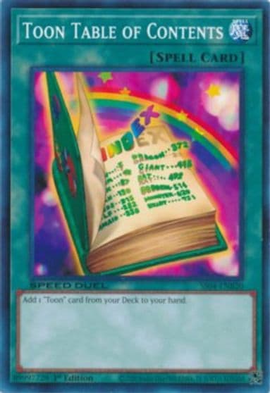 Toon Table of Contents Speed Duel Decks: Match of the Millennium Yu-Gi-Oh! card