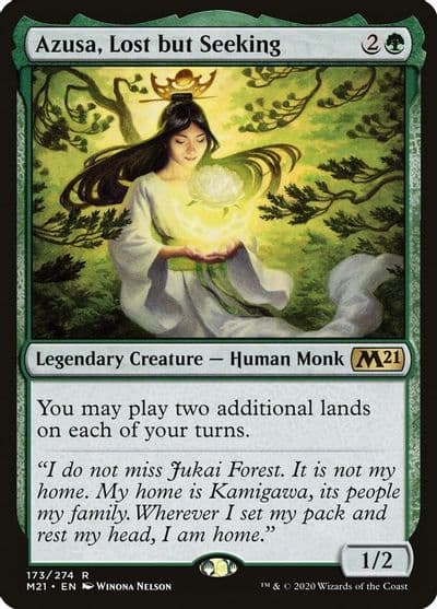 Azusa Lost but Seeking Core Set 2021 Magic card