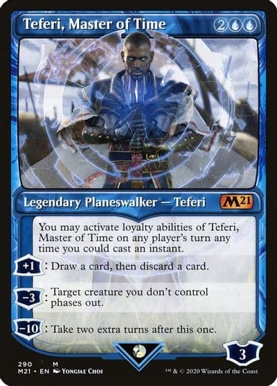 Teferi Master of Time Showcase 290 Core Set 2021 Magic card