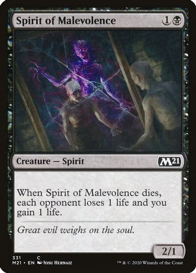 Spirit of Malevolence Core Set 2021 Magic card