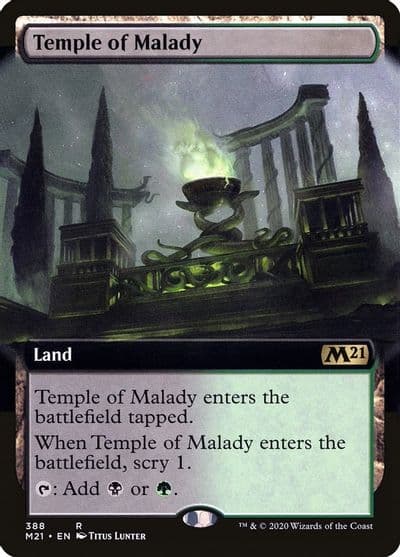 Temple of Malady Extended Art Core Set 2021 Magic card
