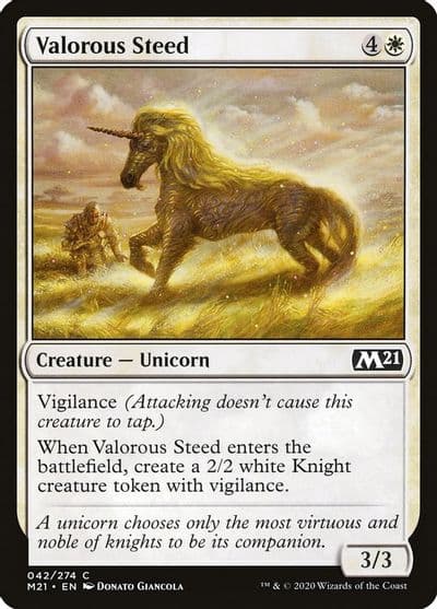 Valorous Steed Core Set 2021 Magic card