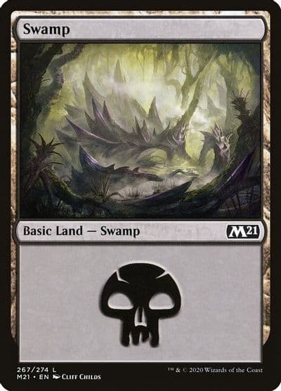 Swamp 267 Core Set 2021 Magic card