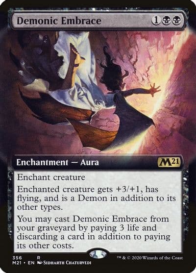 Demonic Embrace Extended Art Core Set 2021 Magic card