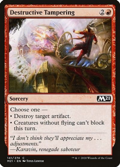 Destructive Tampering Core Set 2021 Magic card