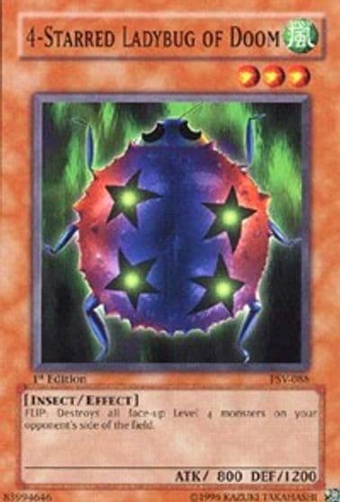 4 Starred Ladybug of Doom Pharaoh's Servant Yu-Gi-Oh! card