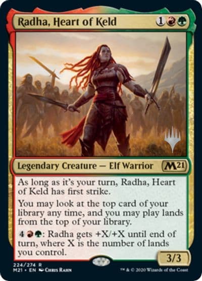 Radha Heart of Keld Promo Pack: Core Set 2021 Magic card