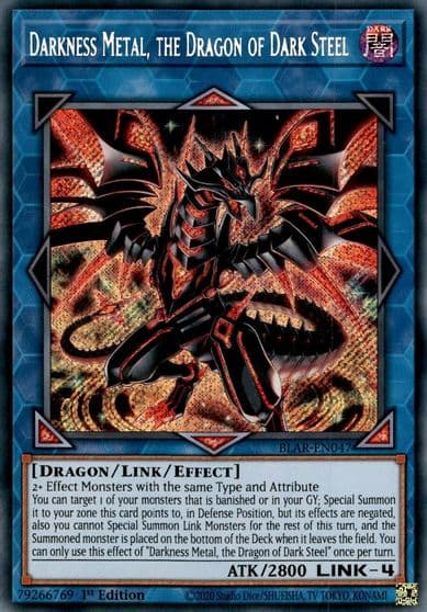 Darkness Metal the Dragon of Dark Steel Battles of Legend: Armageddon Yu-Gi-Oh! card