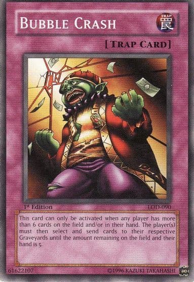 Bubble Crash Legacy of Darkness Yu-Gi-Oh! card