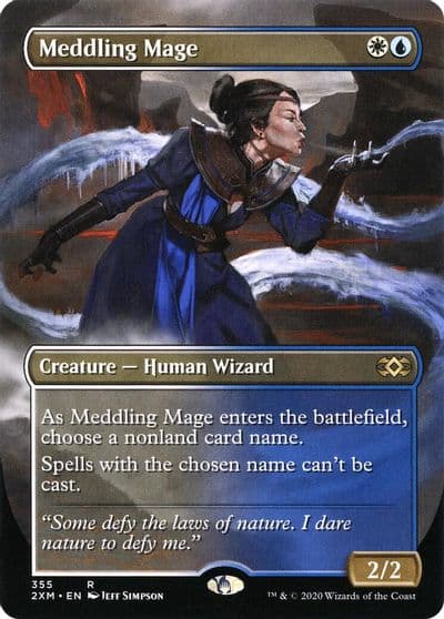 Meddling Mage Borderless Double Masters Magic card