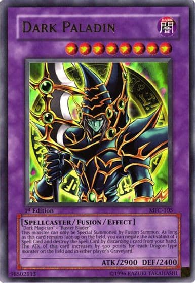 Dark Paladin 1st Edition Artwork Magician's Force Yu-Gi-Oh! card