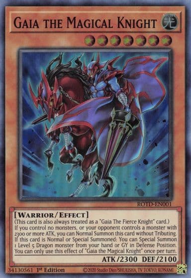 Gaia the Magical Knight Rise of the Duelist Yu-Gi-Oh! card