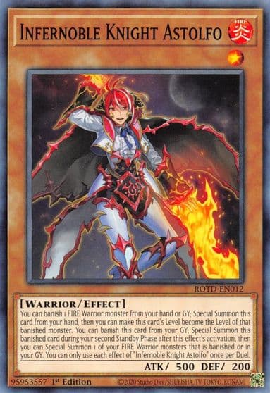 Infernoble Knight Astolfo Rise of the Duelist Yu-Gi-Oh! card