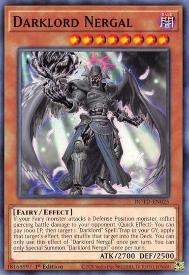Darklord Nergal Rise of the Duelist Yu-Gi-Oh! card