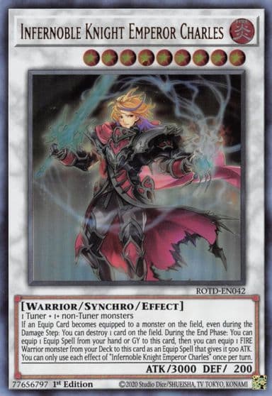 Infernoble Knight Emperor Charles Rise of the Duelist Yu-Gi-Oh! card