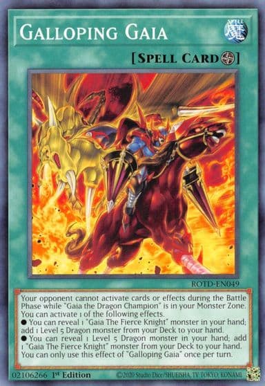 Galloping Gaia Rise of the Duelist Yu-Gi-Oh! card