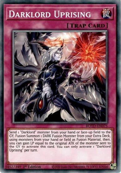 Darklord Uprising Rise of the Duelist Yu-Gi-Oh! card