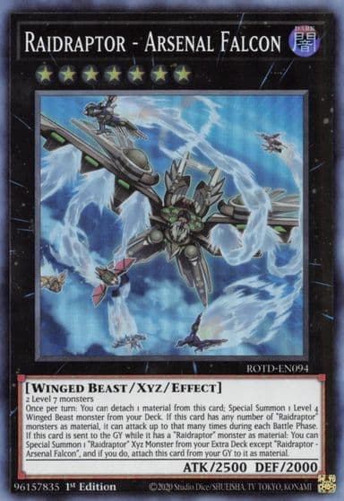 Raidraptor Arsenal Falcon Rise of the Duelist Yu-Gi-Oh! card