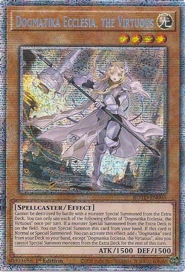 Dogmatika Ecclesia the Virtuous Starlight Rare Rise of the Duelist Yu-Gi-Oh! card