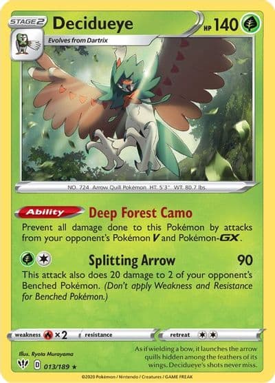 Decidueye SWSH03: Darkness Ablaze Pokemon card