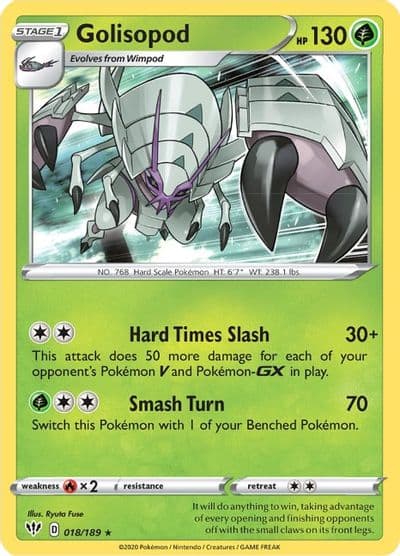 Golisopod SWSH03: Darkness Ablaze Pokemon card