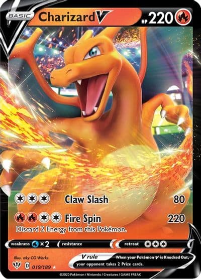 Charizard V SWSH03: Darkness Ablaze Pokemon card