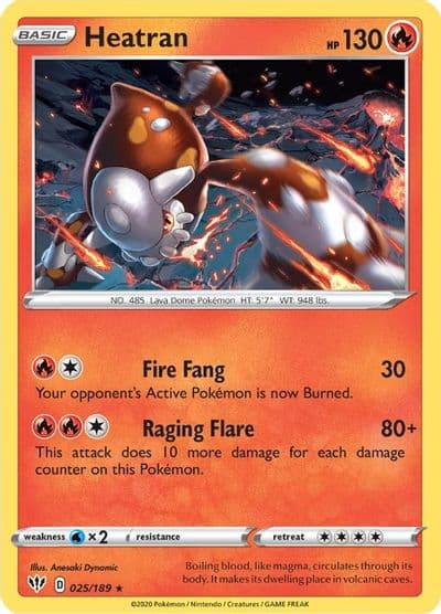 Heatran SWSH03: Darkness Ablaze Pokemon card