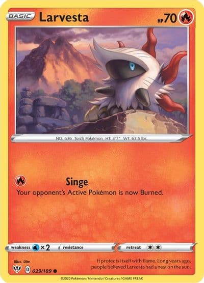 Larvesta SWSH03: Darkness Ablaze Pokemon card