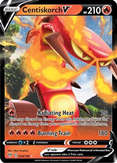 Centiskorch V SWSH03: Darkness Ablaze Pokemon card